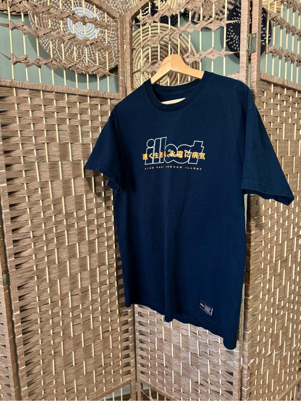 Illest Navy Graphic Tee with Yellow Accents